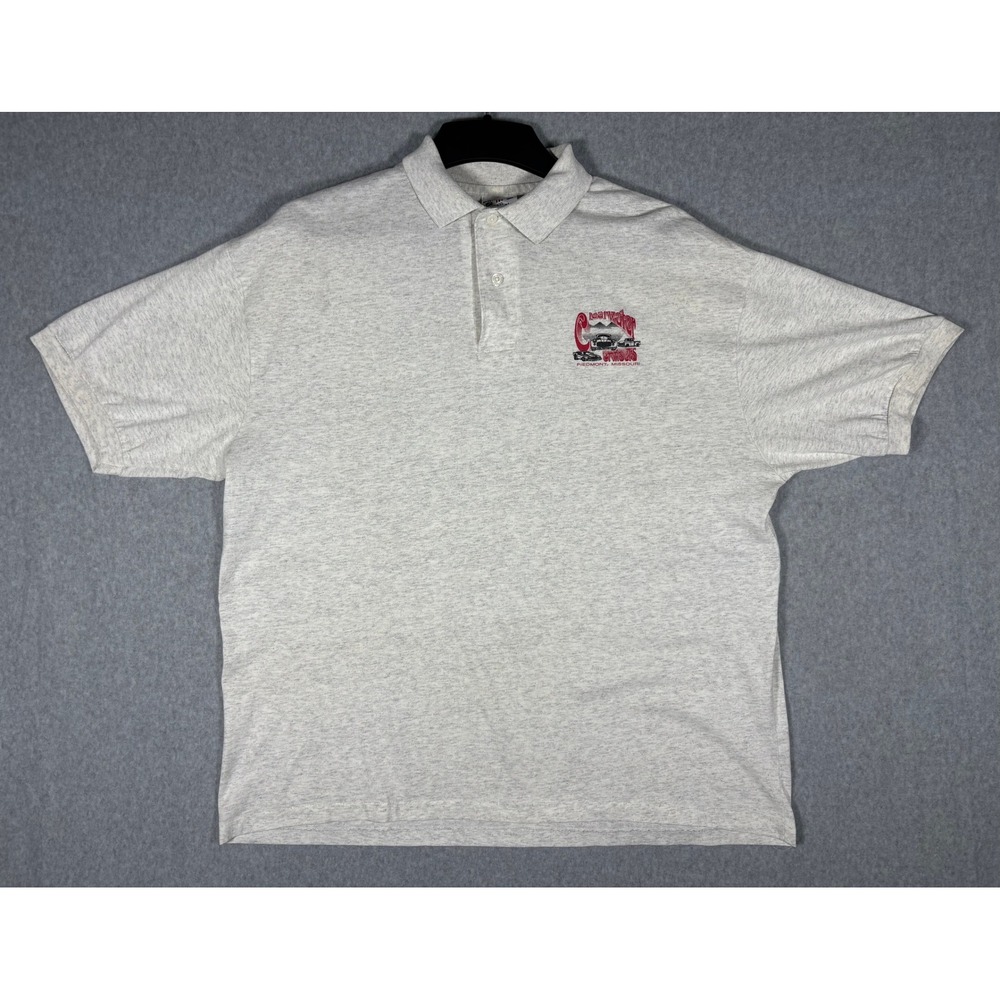 Vintage‎ Print-Ons Clearwater Cruisers Piedmont Missouri Polo Shirt Grey XXL USA